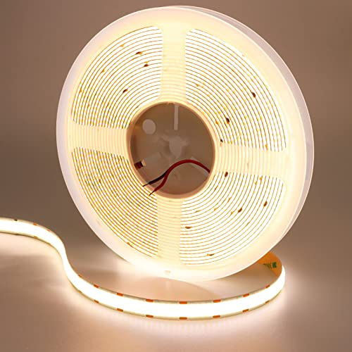 GOMING 24V 10M Doppelreihe COB LED Streifen Natürliches Weiß 4000K 20000lm | 600LEDs/M LED Band Selbstklebend CRI 93+ Nicht Wasserdicht IP20 LED Strip für Heim Deko(Netzteil nicht Enthalten)