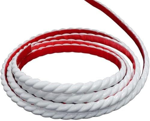 5M PVC Wallpaper Border Self Adhesive,Flexible Molding Trim,Decorative Strip,Edging Strip for Cabinet,Door, Mirror Frame,Furniture Decoration,Plaster,Ceiling,Background Wall(White,10mm)