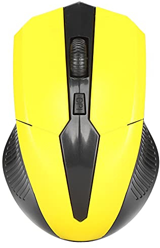 Zunate Mouse Ottico Wireless Portatile 2.4G con Ricevitore USB per Notebook, PC, Laptop, Computer, 4 Pulsanti, DPI a 3 Livelli Fino a 1600 DPI, Mini Mouse da Gioco Ergonomici (Giallo)
