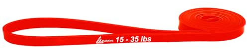 LEZER Resistance Band, Pull Up Bands, Exercise Bands, Workout Bands, Elastic Bands, Home Gym Fitness, Stretching, Physical Therapy, Training, Yoga, with Instruction, 15-35 lbs, Red