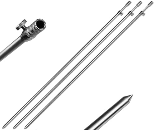 1-4 Stück Rutenhalter Bankstick Alu 45-120cm 9.5/6mm Chrome