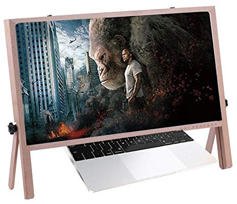 Smartphone-Lupe21-Zoll-Computer-Bildschirmlupe, ultraklarer Telefonverstärker, Bildschirmvergrößerer, Verstellbarer Winkel, Klappständer für Computer/Handy/Tablet (Color : White)