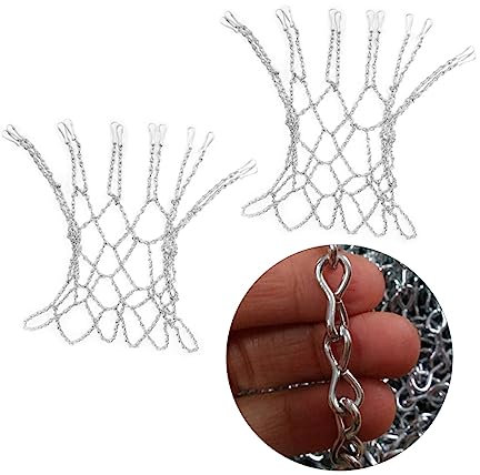 2 Stück Basketball Kettennetz aus Eisenkette, Silber, Robust