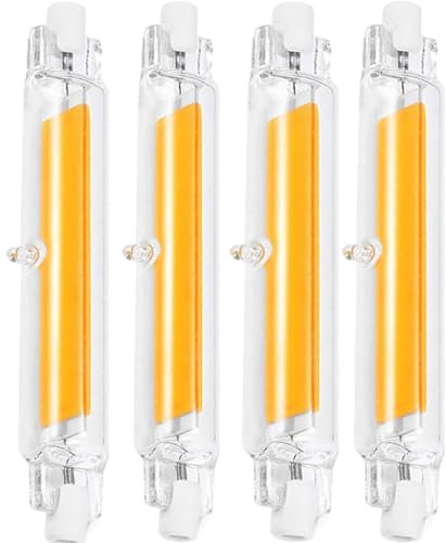 Anugsoe R7S LED 118mm Dimmbar Lampen,led 118mm 20W Leuchtmittel Naturweiß 4500K,2000LM, Ersatz für 200W R7S Halogenlampen, AC 220V-240V, 360°Abstrahlwinkel LED Stab,AC 220-240V,Kein Flackern,4er Pack