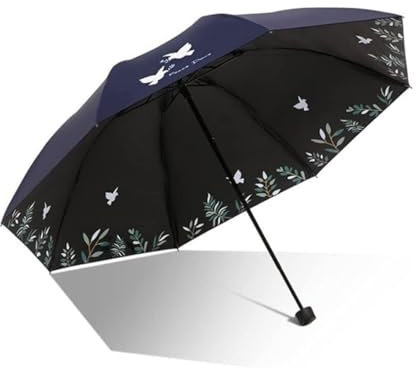 ATMRC Taschenschirme Outdoor-Reiseschirm mit weißem Tauben- und Olivenzweigmuster for Regen, Männer und Frauen, robust, langlebig, Sonne und Regen Regenschirme (Size : Blue)