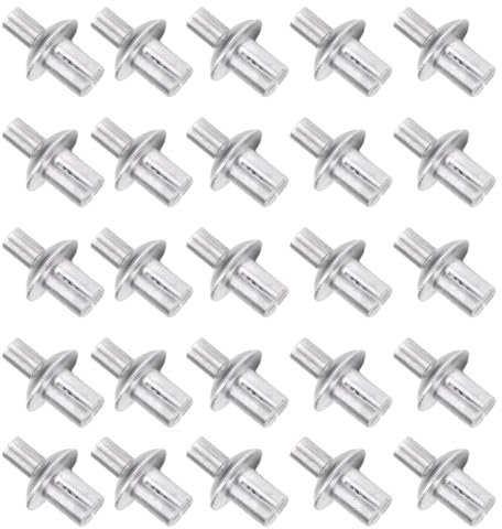 iFutniew Remaches de Núcleo de Aluminio con Cabeza Redonda 200 Piezas, Remache de Aluminio de Expansión Tipo Golpe, Remaches Ciegos con Accionamiento de Martillo de Cabeza Media Redonda