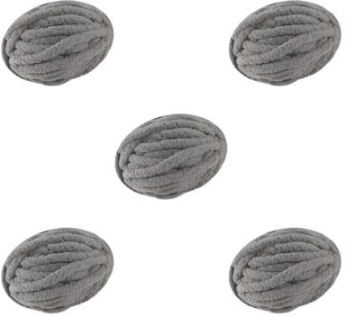 Dickes, grobes Polyestergarn für Strickdecken, Weben, Teppichherstellung, Grau, 27 m, 5 Stück
