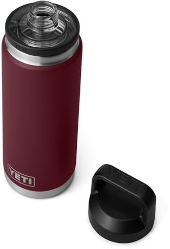 YETI Rambler Bottle Chug, Vaccum Insulated Stainless Steel Bottle with Chug Cap, Wild Vine Red, 26 oz (769 ml)