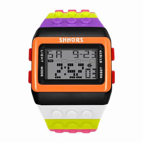 FENKOO Orologio digitale da pols neutro arcobaleno, Rosso