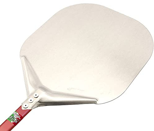 GIEMME Pelle à Pizza en Aluminium, Léger et Maniable, pour Pizzaïolos Professionnels, Pelle à pizza rectangulaire (Pelle : Ø 36 cm, Longueur du manche : 90 cm)