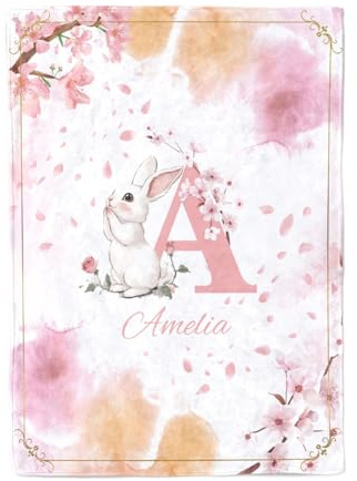 Beswitory Couverture Bébé Personnalisée avec Noms Garçon Fille Personnalisée Couverture Bébé Douce Couvre-lit Personnalisé Cadeau pour Nouveau-nés et Enfants Noël Anniversaire Famille Amis Amoureux