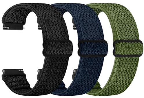 TumpCez Elastische Uhrenarmbänder,16mm 18mm 19mm 20mm 22mm 24mm Schnellverschluss Nylon Armband Verstellbare Aatmungsaktive Sportbänder Ersatzarmband für Herren Damen