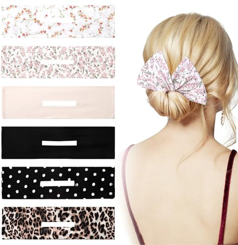 HENGBIRD 6 Stück Magischer Haarknoten Haar Twist Haarband, Haarknotenmacher French Twist Frisierhilfe Haarschmuck Hair Bun Maker Roller Dutt Maker Haarknoten Maker für Damen und Mädchen