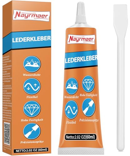 Nayrmaer Lederkleber, 60ml Transparenter Leder Kleber Reparatur Sofa, Pu Lede, Jacke, Autositze, Geldbörse und Andere Lederarbeiten