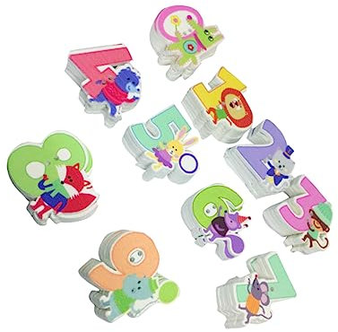 DIYEAH Holzknöpfe-set – 50 Stück Zahlenknöpfe Mit 2 Löchern Tiermuster Ideal Für Scrapbooking Und Basteln