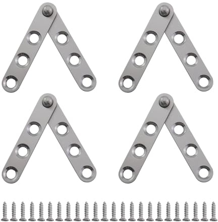 Guifeng 4PCS 60x11mm Stainless Steel 360 Degree Rotating Concealed Hinges Shaft Concealed Hinge Door Hinge Drawer Window Door Fittings Suitable for Kitchen Door Cabinet Wardrobe Door Flap Window