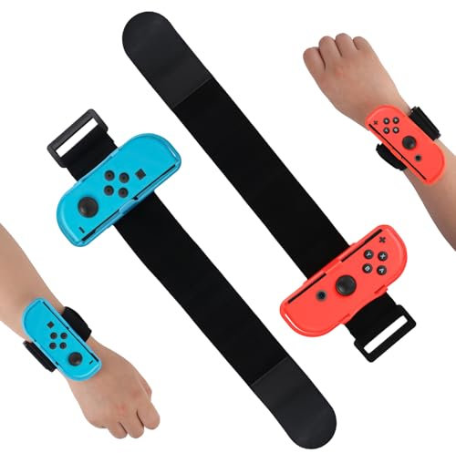 Armband für Just Dance Switch 2025 2024 2023 2022 2021, 2 Stücke Verstellbarer Elastischer Armband, Wrist Band für Zumba Burn It Up mit Switch OLED