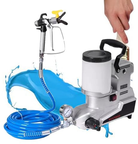 Spruzzatore di Vernice per Pareti Airless con Tubo Flessibile da 5 m, Pistola a Spruzzo Airless da 2,5 l/Min, Progetti di Verniciatura Fai da Te per Pareti Ad Alta Pressione