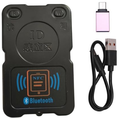Qusedwey Copiadora de Tarjetas con Chip Inteligente RFID con Bluetooth NFC-PM8, Lector y Escritor de Claves de Cifrado NFC, Duplicador de 13,56 Mhz/125 Khz