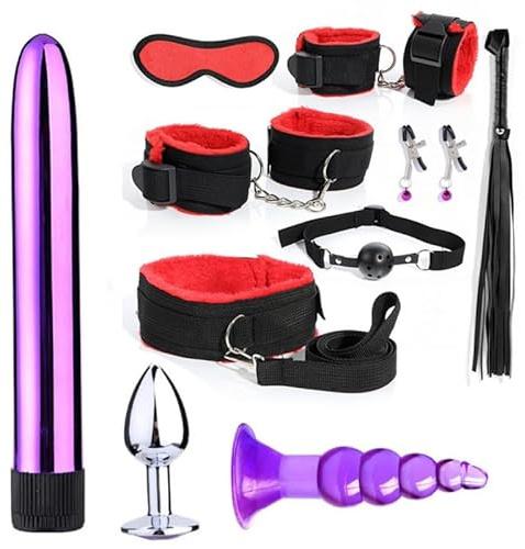 Un Conjunto de Accesorios de Ejercicio de Dormitorio 7 + 3 Ajustables en Rojo para Tobillo, ligamento elástico, Yoga, muñeca y Entrenamiento Deportivo
