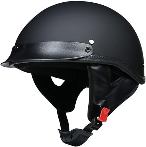 Casco Moto Vintage Semi-Aperto In ABS Con Lining Rimovibile - Casco Scodella Leggero Per Scooter/Cruiser, Fodera In Traspirante, EPS Antishock, Fibbia Rapida Unisex 1,XL
