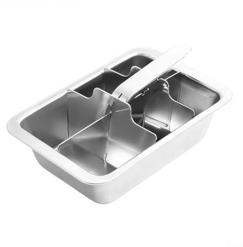 Professional Stainless Steel Ice Cube Tray with Handle 6 Large Compartments Quick Release Freezer for Cocktails Beverages Whiskey
