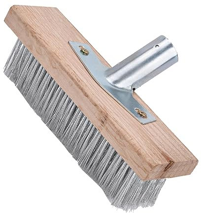 Ejoyous Cepillo de Alambre de Acero Inoxidable, Cepillo de Cubierta de Cerdas de Acero de Servicio Pesado para Cubiertas, Garajes, Concreto, Elimina Escamas de Pintura y óxido, Efecto de Limpieza