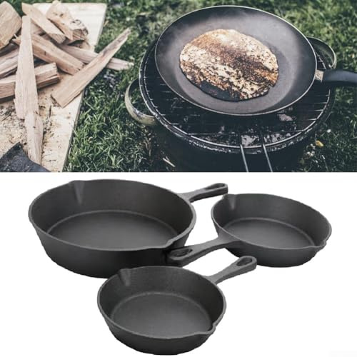 Padella in ferro per barbecue, per stufare, cuocere e friggere, perfetta per cucinare deliziosi pasti all'aperto e a casa (20 cm)