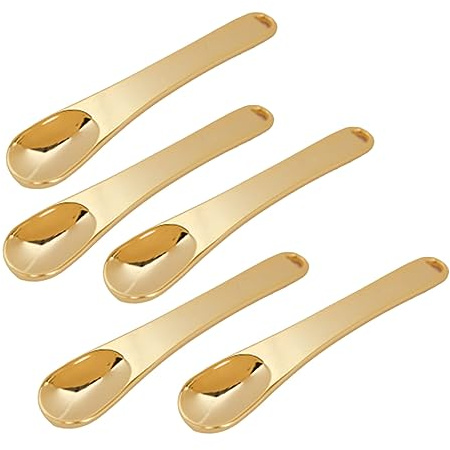 DONFAMDS 5 Stück Goldener Zinklegierungs Augencremelöffel Kompakt der Durchblutung für Gesichts und Augenpflege