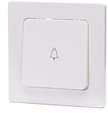 Interruptor - interruptor de timbre alemán, blanco, diseño moderno, fácil instalación, adecuado para sistemas de timbre eléctricos, material resistente. #