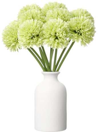 QUARKZMAN 10 Stück Künstliche Chrysanthemen Blumen Bälle Grün | Faux Chrysanthemen Blumenstrauß Seiden Kunstblumen, Für Zuhause Garten Hochzeit Party Dekoration