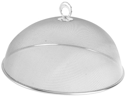 MUELODSIC Stainless Steel Food Cover Tent 30cm Foldable Round Food Umbrella Silver Kitchen Fruit Dish Picnic Mesh Cover