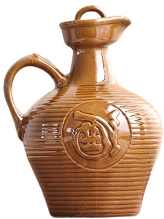 ROMISBABA Portable Ceramic Wine Jug with Handle Jin Capacity High Polymer Seal Decorative Relief Craft Sturdy and Odorless for Home Wine Storage and Serving