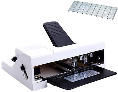 Heavy Duty Double Head Stapler, Manual Stapler with Labor-Saving Lever, Center Seam Modes for A3/A4 Paper, 50 Sheet Capacity, for Heavy Duty Office Printing Factory Family Use
