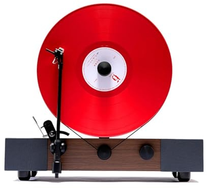 Giradischi professionale Fennessy Vertical Integrated Vinyl Record Player LP in vinile(Walnut)
