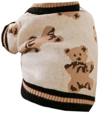Weihnachten Hundepullover Hundepullover,niedlicher Bären-Hundecardigan,Welpenstrickmantel,weicher Haustier-Herbst-Winter-warme Bekleidung für kleine und mittelgroße Hunde,Jungen (B,XS)
