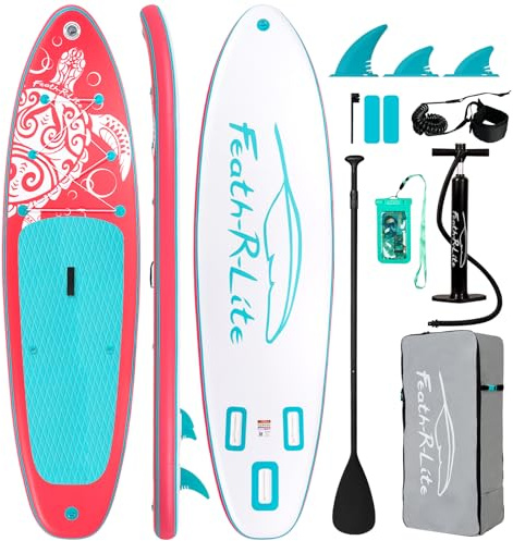 FEATH-R-LITE Aufblasbares Stand Up Paddle Board SUP mit Paddleboard Zubehör, Multifunktionale Paddle Boards Rutschfestes Deck Design für Erwachsene und Jugendliche