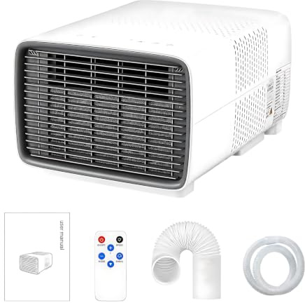 Condizionatore Campeggio Basso Consumo, 280W Climatizzatore Portatile Compatibile con Generatore Solare, 2700 BTU Soluzione di Raffreddamento Offgrid