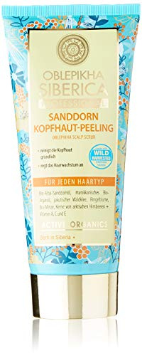 Natura Siberica Oblepikha Siberica Reinigungspeeling für die Kopfhaut - Intensives Peeling mit Altai-Sanddornöl - Unterstützt Haarwachstum, reduziert Haarausfall & Schuppen - 200 ml