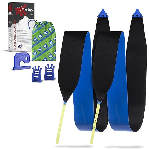 Gecko Mix Standard Skifell 125/153-163 | auf Skilänge anpassbar | mit Messer und Felltasche | Steigfell | Skitourenfell | Haftfell | Tourenfell | Adhäsionsfell | Aufstiegshilfe | Skizubehör