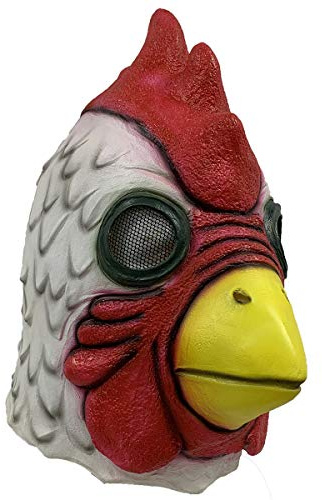 Rooster Cock Mask Full Head Props Cosplay Animal Latex mask for Halloween (Cock) Multicoloured