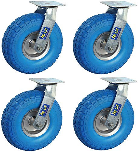 Pro-Lift-Werkzeuge 4 Stück Lenkrollen je 110 kg Tragkraft Vollgummi lenkbar 4x Schwerlastrolle Transportrolle Role