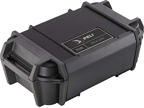 Peli R60 Ruck Coffret à Usage Individuel, Solution de Rangement pour Les Petits Appareils et Outils électroniques Lors d'aventures en Plein air, IP68 étanche à l'eau, Capacité de 2,32 L, Noir
