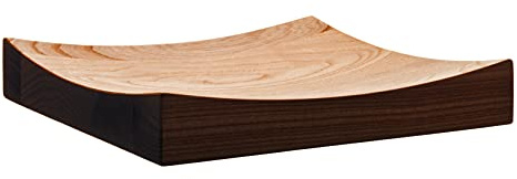 triangle Wiegemesserbrett Soul aus Eschen-Holz - Made in Solingen | Schneidbrett mit Mulde für Wiegemesser bis 23 cm – 23x23x4 cm, massiv, handgefertigt