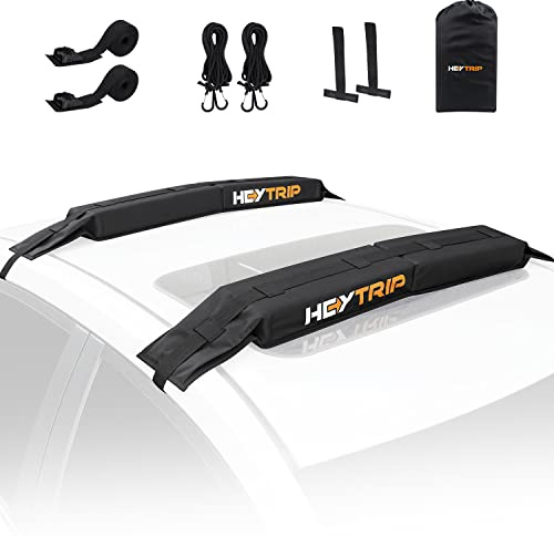 HEYTRIP Universal Soft Roof Rack Pads for Kayak/Surfboard/SUP/Canoe with 15FT Tie-Down Straps and Storage Bag