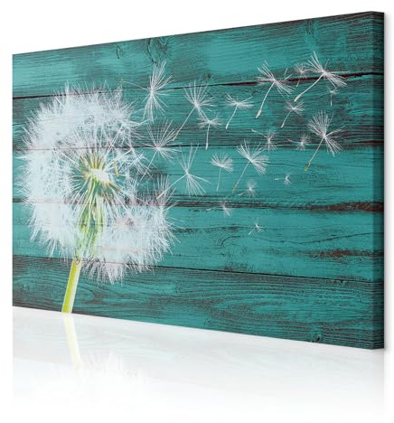 decomonkey Bilder Pusteblume 90x60 cm 1 Teilig Leinwandbilder Wandbild Holz | Strukturleinwand, Holzkeilrahmen, Bild auf Leinwand, Kunstdruck, Wanddeko, Wohnzimmer, Wanddekoration, Blumen