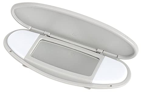 Baoblaze Sonnenblende Spiegel Auto Kosmetikspiegel, Auto Sonnenblende HD Make-up Spiegel, Tragbarer Sonnenschutz Spiegel, Car Makeup Sun Visor Mirror Cover für Mini R55 R56 R60 2007-2014, grau