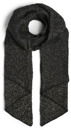 PIECES Women's Pcpyron Long Scarf Noos Bc Schal, Black/Detail:Gold Lurex, ONE Size