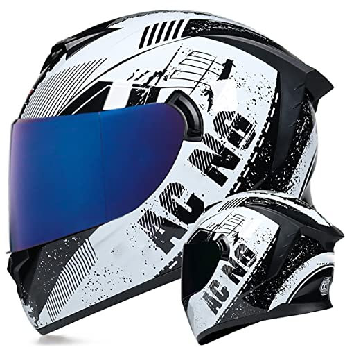 SDFGDFD Motorrad-Integralhelm Motorradhelm Integralhelm mit Sonnenblende,ECE/DOT-zugelassen Motorradhelm Integralhelm Rollerhelm Fullface Helm Sturzhelm Motorrad-Integralhelm
