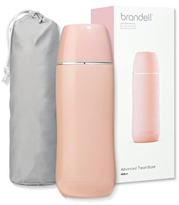Brondell GoSpa Advanced Portable Bidet for Travel–Pop-Up Nozzle System –High-Quality Compact Bidet with Discreet Travel Bag for Convenient Storage–400mL, Pink